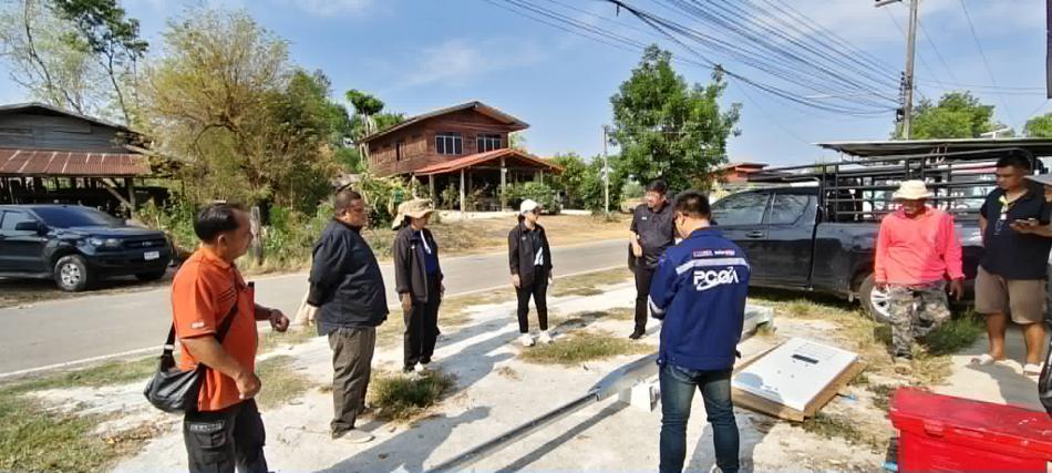 อกตรวจและติดตามการติดตั้งพลังงานแสงอาทิตย์ จำนวน 142 ชุด  ภายในตำบลหนองหญ้าปล้อง